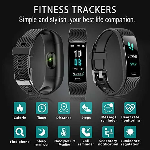 ASWEE Fitness Trackers - Activity Tracker Watch with Heart Rate Blood Pressure Sleep Monitor, Calorie Step Counter Waterproof Watch for kids Women Men Compatible iPhone and Android Smartphone